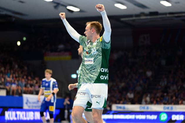 Mathias Gidsel (Fuechse Berlin, 19) Jubel zum Treffer. GER, ThSV Eisenach gegen Fuechse Berlin, 1. Daikin Handballbundesliga, Handball, 30. Spieltag, Saison 2025 2026, 29.05.2026 GER, ThSV Eisenach gegen Fuechse Berlin, 1. Daikin Handballbundesliga, Handball, 30. Spieltag, Saison 2025 2026, 29.05.2026 Eisenach Copyright: xEibner-Pressefoto MartinxHerbstx EP_MHT