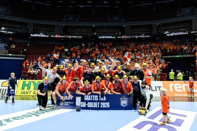 260529 IFK Kristianstads lag jublar efter final fyra i Handbollsligan herr mellan HK Malmö och IFK Kristianstad den 29 maj 2026 i Malmö. Copyright: MATHILDAxSCHULER BB260529MA128
