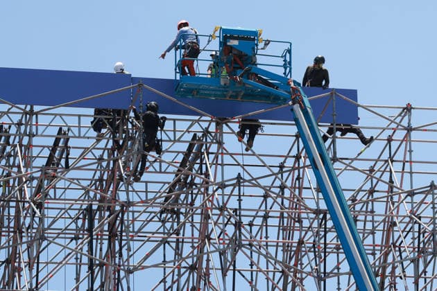 Mexico City continues its preparations to host 2026 FIFA World Cup, WM, Weltmeisterschaft, Fussball MEXICO CITY, MEXICO - MAY 29: Workers carry out preparations for the FIFA Fan Festival ahead of the FIFA World Cup 2026, at Zocalo square, in Mexico City, Mexico on May 29, 2026. Mexico City continues its preparation to host FIFA World Cup matches for the third time, having previously hosted the tournament in 1970 and 1986, as Mexico co-hosts the upcoming edition alongside the United States and Canada. Daniel Cardenas Anadolu Mexico City Mexico. Editorial use only. Please get in touch for any other usage. Copyright: x2026xAnadoluxDanielxCardenasx