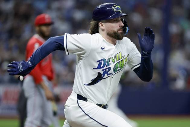 May 29, 2026, St. Petersburg, Florida, USA: Tampa Bay Rays right fielder Ryan Vilade (26) runs to first base in the fourth inning against the Los Angeles Angels on Friday, May 29, 2026 in St. Petersburg. St. Petersburg USA - ZUMAs70_ 20260529_zan_s70_002 Copyright: xLuisxSantanax