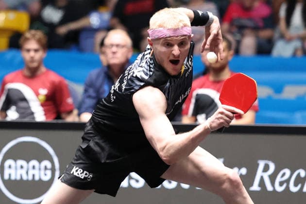 30.05.2026, xrekx, Tischtennis TTBL Final 4, Borussia Düsseldorf - TTC Schwalbe Bergneustadt v.l. Romain Ruiz (TTC Schwalbe Bergneustadt) (DFL DFB REGULATIONS PROHIBIT ANY USE OF PHOTOGRAPHS as IMAGE SEQUENCES and or QUASI-VIDEO) Frankfurt am Main
