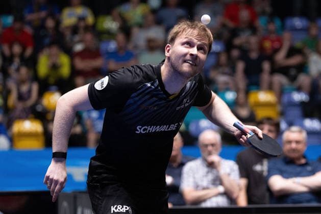 Benedikt Duda (GER, TTC Schwalbe Bergneustadt) serve during the semifinal matches Borussia Düsseldorf TTC Schwalbe of the Liebherr TTBL Final4 at the Süwag Energie ARENA on May 30, 2026, in Frankfurt, Germany Copyright: JoaquimxFerreira