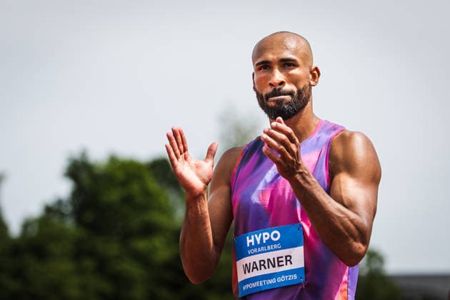 51. Hypomeeting, Goetzis (AT), 30.05.2026 GOETZIS, SWITZERLAND - MAY 30: Damian WARNER of Canada reacts after the 100 m of the mens decathlon at the 51. Hypomeeting, Goetzis (AT) on May 30, 2026 in Goetzis, Switzerland. Copyright: xBEAUTIFULxSPORTS UlfxSchillerx