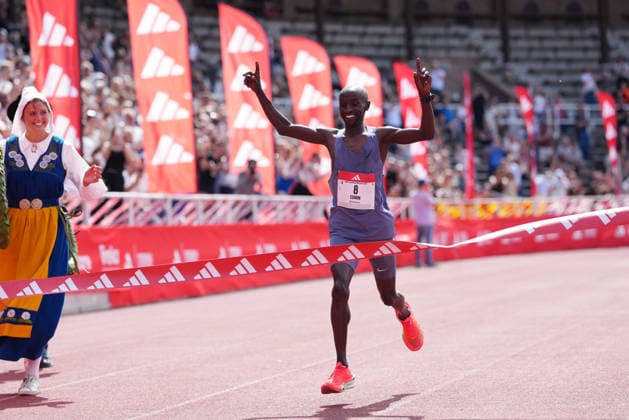 STOCKHOLM, SWEDEN 20260530 Edwin Kiptoo wins the Stockholm marathon on Saturday. STOCKHOLM SWEDEN x10500x