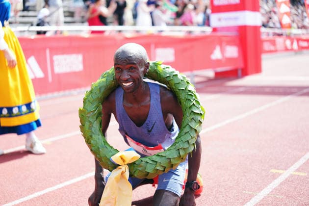 STOCKHOLM, SWEDEN 20260530 Edwin Kiptoo wins the Stockholm marathon on Saturday. STOCKHOLM SWEDEN x10500x
