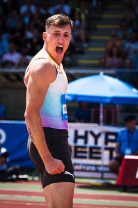 51. Hypomeeting, Goetzis (AT), 30.05.2026 GOETZIS, SWITZERLAND - MAY 30: Simon EHAMMER of Switzerland reacts to his world record in the long jump for decathletes at the 51. Hypomeeting, Goetzis (AT) on May 30, 2026 in Goetzis, Switzerland. Copyright: xBEAUTIFULxSPORTS UlfxSchillerx