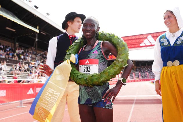Rebeca Kangogo Chesir, Kenya, wins the Stockholm marathon, women, in Stockholm, Sweden, on Saturday, May 30, 2026. STOCKHOLM SWEDEN x10500x