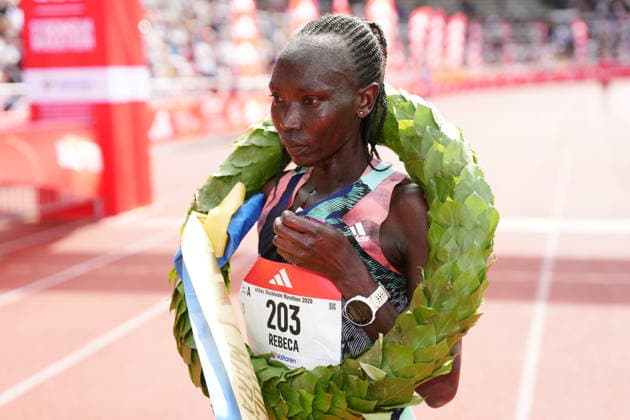 Rebeca Kangogo Chesir, Kenya, wins the Stockholm marathon, women, in Stockholm, Sweden, on Saturday, May 30, 2026. STOCKHOLM SWEDEN x10500x