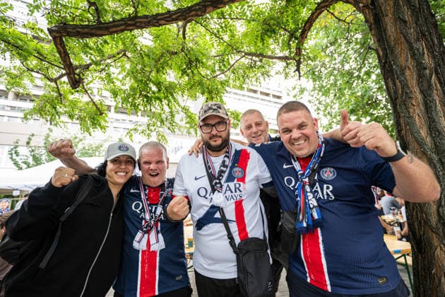 260530 Fans of Paris Saint-Germain ahed of the UEFA Champions League final match between Paris Saint-Germain and Arsenal on May 30, 2026 in Budapest. Photo: Maxim ThorÃ BILDBYRAN kod MT MT1056 fotboll football soccer fotball uefa champions league champions league paris saint-germain arsenal bbeng publik Copyright: MAXIMxTHORE BB260530MT007