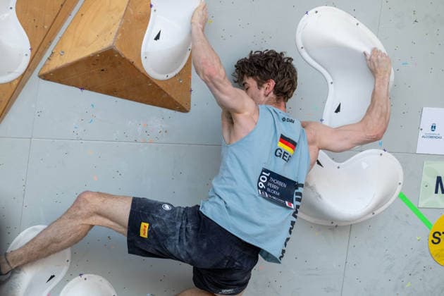 May 30, 2026, Madrid, Madrid, Spain: THORBEN PERRY BLOEM of Germany competes during the men s boulder semifinal at the IFSC World Climbing Series in Madrid Madrid Spain - ZUMAd308 20260530_zsp_d308_041 Copyright: xJuanxCarlosxLucasx