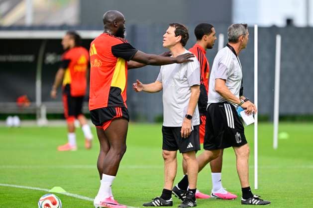 Belgian national football team - FIFA World Cup, WM, Weltmeisterschaft, Fussball 2026 - media activities 30 05 2026 TUBIZE, BELGIUM - MAY 30 : Lukaku Romelu forward of Belgium and Garcia Rudi head coach of Belgium pictured during a training session at the training grounds of the Royal Belgian Football Association ahead of the FIFA World Cup 2026 on May 30, 2026 in Tubize, Belgium, 30 05 2026 Tubize Belgium  Copyright: xJanxDexMeuleneirx