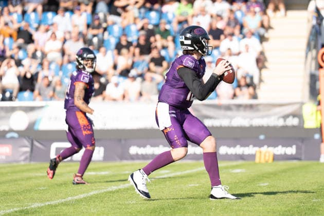 30.05.2026, xhfmx, American Football EFA European Football Alliance, Frankfurt Galaxy - Munich Ravens Ethan Garbers (Frankfurt Galaxy, 12) (DFL DFB REGULATIONS PROHIBIT ANY USE OF PHOTOGRAPHS as IMAGE SEQUENCES and or QUASI-VIDEO) Frankfurt am Main