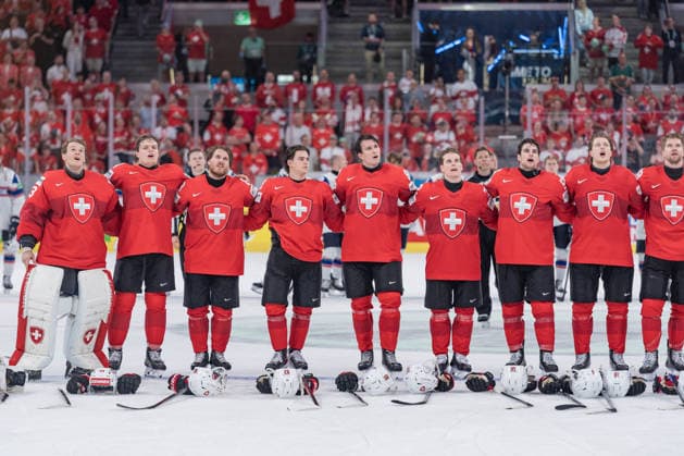 30 05 2026, Zurich, Swiss Life Arena, Ice hockey, Eishockey World Championships Semifinal: Switzerland - Norway, Das Team Schweiz nach dem 6:0 Sieg gegen Norwegen. Zurich Swiss Life Arena Zurich Switzerland Copyright: xJustPictures.ch StefanxEmchx jp-de-StEm-DSC0134420260530