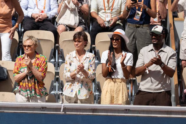 2026 French Open - Celebrities In Stand Day 7 NB Muriel Robin, Anne Le Nen, Harry Roselmack, Jennifer Galap in stand day 7 during the 2026 French Open at Roland Garros on May 30, 2026 in Paris, France. Photo by Nasser Berzane ABACAPRESS.COM  Copyright: xBerzanexNasser ABACAx