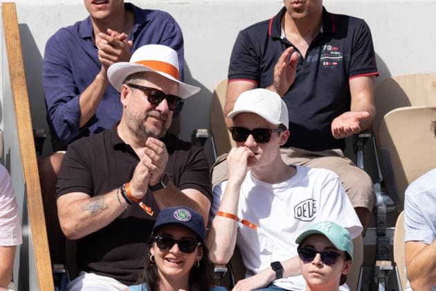 2026 French Open - Celebrities In Stand Day 7 NB Bruno Guillon, Anatole Guillon in stand day 7 during the 2026 French Open at Roland Garros on May 30, 2026 in Paris, France. Photo by Nasser Berzane ABACAPRESS.COM  Copyright: xBerzanexNasser ABACAx