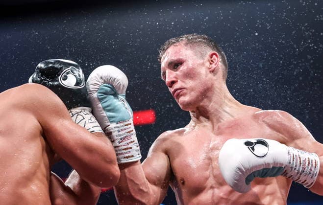 RUSSIA, YEKATERINBURG - MAY 31, 2026: Germany s Michael Eifert fights against Russia s Dmitry Bivol in their main event bout over the IBF and WBA World Light Heavyweight Champion titles as part of an RCC Boxing event at the UGMK Arena RCC Boxing Event In Yekaterinburg, Russia  - ZUMAt113 20260531_zaa_t113_010 Copyright: xDonatxSorokinx
