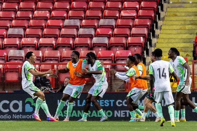 Jamaica v Nigeria, Unity Cup London 2026, Cup Final GOAL scores 2-0 Nigeria forward Terem Moffi (9) scores and celebrates during the Unity Cup London 2026 match between Jamaica and Nigeria at The Valley, London, UK on 30 May 2026. London The Valley Greater London UK Editorial use only , Copyright: xManjitxNarotrax PSI-24353-0037