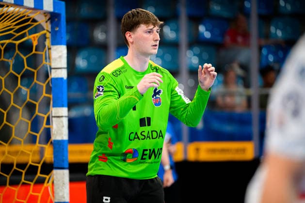 Bietigheim: HBL - 25 26 - SG BBM Bietigheim - VfL Potsdam Torhueter Frederik Höler Hoeler (Potsdam) Bietigheim-Bissingen Egetrans Arena Baden-Württemberg Deutschland