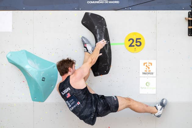 May 30, 2026, Madrid, Madrid, Spain: COLIN DUFFY of the United States competes during the men s boulder semifinal at the IFSC World Climbing Series in Madrid Madrid Spain - ZUMAd308 20260530_zsp_d308_109 Copyright: xJuanxCarlosxLucasx