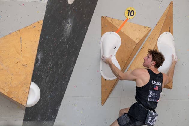 May 30, 2026, Madrid, Madrid, Spain: COLIN DUFFY of the United States competes during the men s boulder semifinal at the IFSC World Climbing Series in Madrid Madrid Spain - ZUMAd308 20260530_zsp_d308_115 Copyright: xJuanxCarlosxLucasx