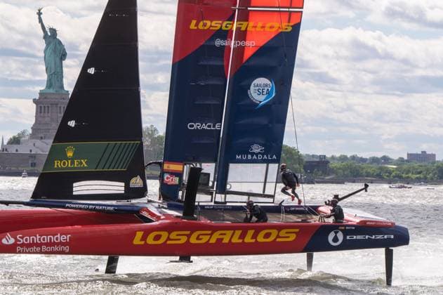 RECORD DATE NOT STATED 2026 Rolex SailGP Championship Mubadala New York Sail Grand Prix (NEW) 2026 Rolex SailGP Championship Mubadala New York Sail Grand Prix. May 30, 2026, New York, New York, USA: Team Spain Los Gallos SailGP boat races in Race 1 during Mubadala New York Sail Grand Prix at New York Harbor on May 30, 2026 in New York City. (Credit: M10s TheNews2)(Foto: M10S Thenews2 imago images) SPO  Copyright: xM10sx