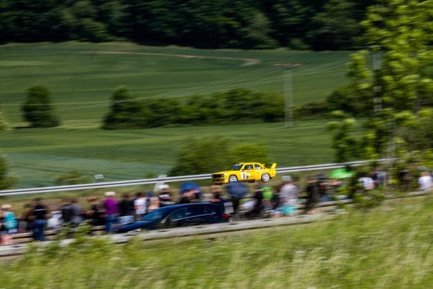 30.05.2026, GER, Motorsport Rallyesport, Maenner Frauen, Saison 2026, 61. RSC-Rallye Wartburg RSC Rallye Super Cup powered by Carunion org. MC Eisenach RAUSCH, Michael (DEU) SCHMIDT, Volker (DEU) (Opel Ascona B 16 V) Am Samstagnachmittag gingen die Teilnehmer Fahrer auf die letze Wertungsprüfung Flachsgrund powered by Formella Bau GmbH. 99817 Eisenach Festplatz Spicke Thüringen Deutschland