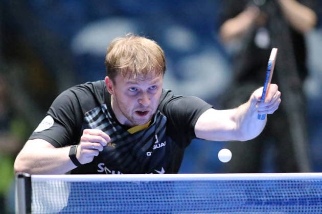 Benedikt Duda (TTC Schwalbe Bergneustadt) beim Rueckhandtopspin in Aktion. GER Frankfurt TTBL Liebherr Finale Four TTC Schwalbe Bergneustadt vs. Borussia Düsseldorf, Tischtennis Suewag Energie Arena 30.05.2026. GER Frankfurt TTBL Liebherr Finale Four Tischtennis Suewag Energie Arena Deutsche Meiterschaft 30.05.2026. Frankfurt Copyright: xEibner-Pressefoto JoergxHirschx EP_JHH