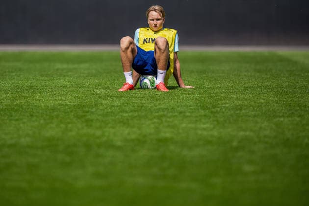 260531 Andreas Schjelderup of the Norwegian national football team during a training session on May 31, 2026 in Oslo. Photo: Vegard Grott BILDBYRAN kod VG VG0931 bbeng fotball football soccer fotboll FIFA World Cup, WM, Weltmeisterschaft, Fussball vm fotball-vm norge norway trening träning training practice precamp pre-camp Copyright: VEGARDxGRoTT BB260531VG020