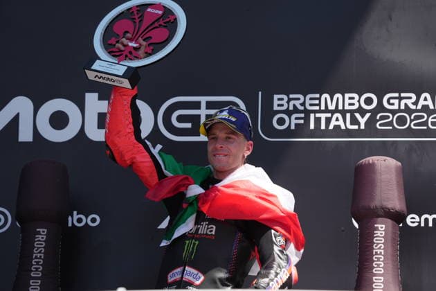 31.05.2026, Autodromo Internazionale del Mugello, Mugello, MotoGP Grosser Preis von Italien 2026 ,im Bild Sieger Marco Bezzecchi (ITA), Aprilia Racing (Photo by Hasan Bratic DeFodi Images) -