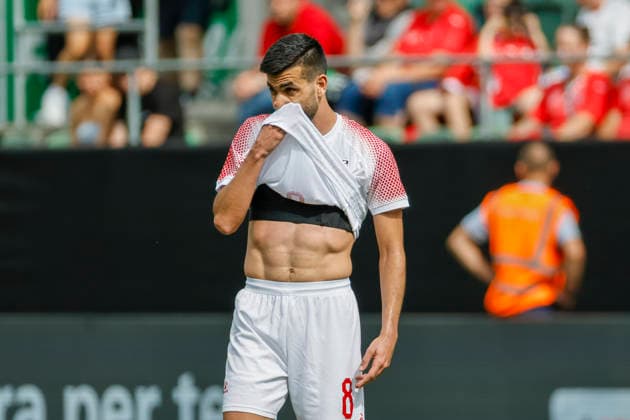 Noor Alrawabdeh (Jordanien, 08) , Schweiz, Fussball, Freundschaftsspiel, Schweiz vs. Jordanien, 31.05.2026, St. Gallen Kybunpark Hessen Schweiz Copyright: xGrantxHubbsx