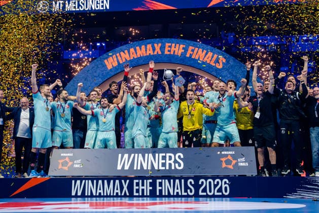 Hamburg, 31.05.2026, Handball, Herren, EHF European League Men 2025 26, Finale, THW Kiel - MT Melsungen Die Gewinner der EHF European League MT Melsungen