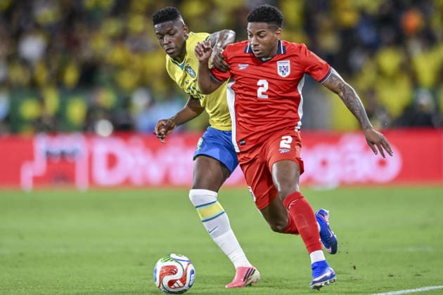 RIO DE JANEIRO, BRAZIL - MAY 31: Luiz Henrique of Brazil (L) and César Blackman of Panama (R) fight for possession during the International Friendly, Länderspiel, Nationalmannschaft match between Brazil and Panama at Maracana Stadium on May 31, 2026 in Rio de Janeiro, Brazil (Photo by Nayra Halm Sports Press Photo SPP) Copyright: xSportsxPressxPhotox Sportspressphoto_SPR158496