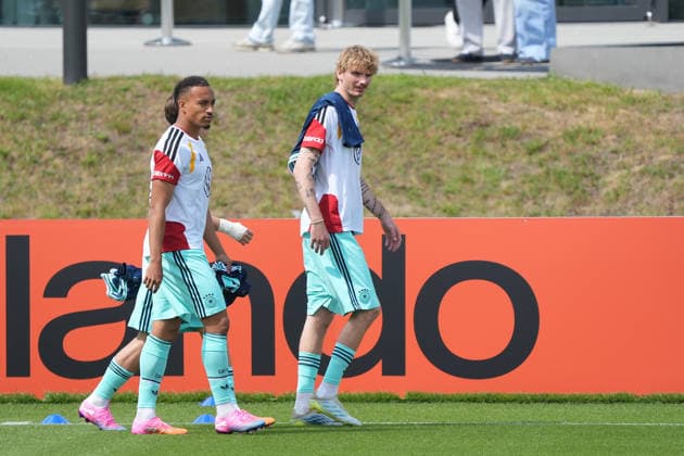 Jamie Leweling (Deutschland Germany), Nick Woltemade (Deutschland Germany) - Frankfurt 01.06.2026: Deutsche Nationalmannschaft verabschiedet sich mit öffentlichem Training aus Deutschland
