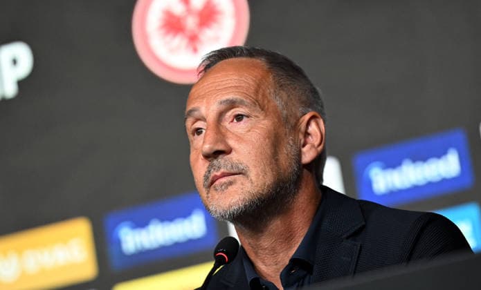 01.06.2026, xjhx, Fussball 1.Bundesliga, Eintracht Frankfurt - Pressekonferenz Cheftrainer Adi Hütter v.l. Trainer Adolf Adi Hütter (Eintracht Frankfurt) Frankfurt am Main