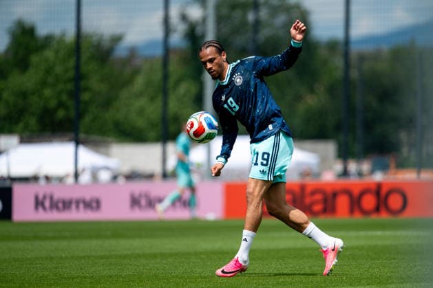 GER, Deutschland vs Finnland, Abschiedsevent und Trainingsspiel, WM Vorbereitung 2026 01.06.2026, DFB Campus, Frankfurt am Main, GER, Deutschland vs Finnland, Abschiedsevent und Trainingsspiel, WM Vorbereitung 2026, im Bild Leroy Sane (Deutschland, 19) am Ball,