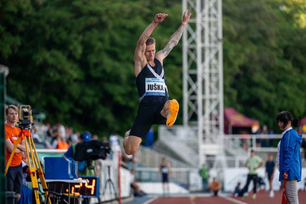 Radek Juska of Czech Republic, long jump, men, 33th Josef Odlozil Memorial, international athletics meeting, part of WACT European Bronze Meeting, in Prague, Czech Republic, June 1, 2026. (CTKxPhoto OndrejxDeml) CTKPhotoP2026060106487  CTKPhotoP2026060106487