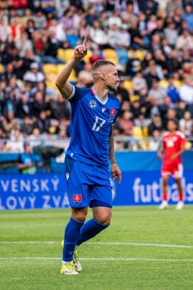 Slovakia v Malta - International Friendly, Länderspiel, Nationalmannschaft Match Lukas Haraslin of Slovakia celebrates a goal during the international friendly match between Slovakia and Malta at MOL Arena in Dunajska Streda, Slovakia, on June 1, 2026. Dunajska Streda Slovakia  Copyright: xMatejxSaganx originalFilename:sagan-slovakia260601_npnZS.jpg