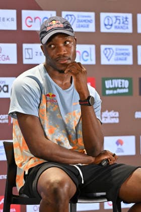 Foto IPP Roberto Ramaccia Roma 3 6 2026 Golden Gala Pietro Mennea 2026 press conference, PK, Pressekonferenz in Rome Nella foto Letsile Tebogo 100m Men during the press conference at the Golden Gala in Rome. Italy Photo Press - World Copyright Roma italy Italia ITALY  Copyright: xR4924_italyphotopressx