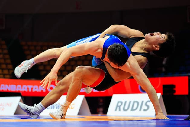 Sport Bilder des Tages Wrestling Ranking Series Ulaanbaatar Open 82kg GR - Imur Temirbekov (KGZ) df. Lkhagvasuren Dashjamts (MGL)