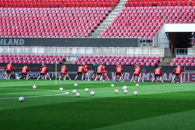 Fussball, WM-Qualifikation Europa (Frauen) Saison 2026 Abschlusstraining Deutschland vor dem Spiel gegen Norwegen 04.06.2026, RheinEnergeieSTADION Das Kölner RheinEnergieSTADION während dem Abschlusstraining Köln RheinEnergieSTADION Nordrhein-Westfalen Deutschland