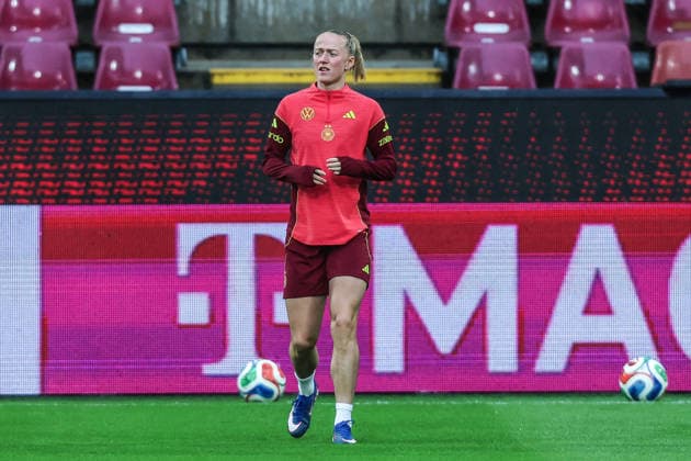 Fussball, WM-Qualifikation Europa (Frauen) Saison 2026 Abschlusstraining Deutschland vor dem Spiel gegen Norwegen 04.06.2026, RheinEnergeieSTADION Lea Schueller (Schüller, Schuller, Germany, 11) Köln RheinEnergieSTADION Nordrhein-Westfalen Deutschland