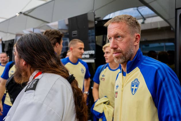 260606 Head coach Graham Potter of the Swedish national football team arrives at Dallas Fort Worth International Airport during day -5 ahead of the FIFA World Cup, WM, Weltmeisterschaft, Fussball 2026 on June 6, 2026 in Dallas. Photo: Petter Arvidson BILDBYRAN kod PA PA1220 fotboll football soccer fotball vm fotbolls-vm fotball-vm fotbolls-vm 2026 fifa world cup 2026 resa travel sverige sweden sverige a day -5 bbeng ankomst arrival Copyright: PETTERxARVIDSON BB260606PA060