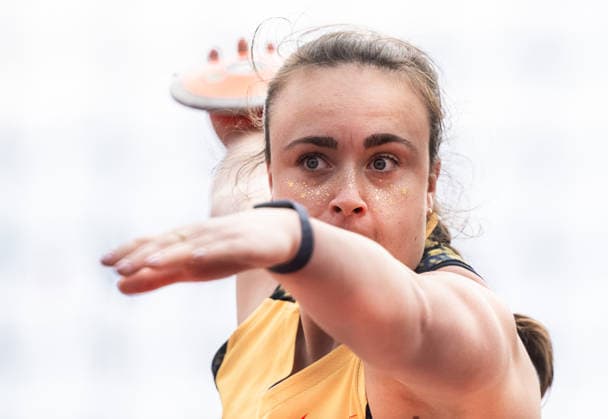 260607 Jorinde Van Klinken of Netherlands competes in the women s discus during Bauhaus-galan, part of the Diamond League series, June 7, 2026 in Stockholm. Photo: Fredrik Karlsson BILDBYRAN COP 185 MT1057 friidrott athletics friidrett diamond league bauhaus-galan bbeng stockholm dam diskus discus Copyright: FREDRIKxKARLSSON BB260607FK006