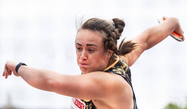 260607 Jorinde Van Klinken of Netherlands competes in the women s discus during Bauhaus-galan, part of the Diamond League series, June 7, 2026 in Stockholm. Photo: Fredrik Karlsson BILDBYRAN COP 185 MT1057 friidrott athletics friidrett diamond league bauhaus-galan bbeng stockholm dam diskus discus Copyright: FREDRIKxKARLSSON BB260607FK010