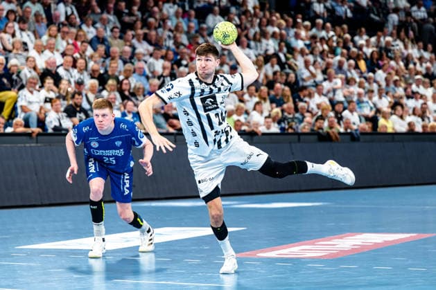 07.06.2026, xdobgx, Handball Daikin HBL, THW Kiel - TBV Lemgo Lippe v.l. Lukas Zerbe (Kiel, 24) beim Siebenmeter Kiel