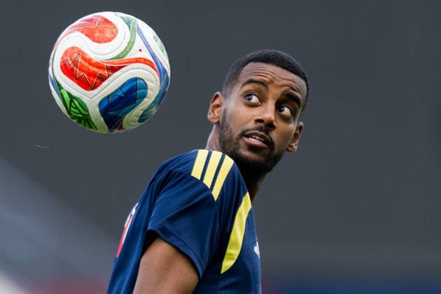 260608 Alexander Isak of the Swedish national football team at a training session during day -3 of the FIFA World Cup, WM, Weltmeisterschaft, Fussball 2026 on June 8, 2026 in Dallas. Photo: Petter Arvidson BILDBYRAN kod PA PA1223 fotboll football soccer fotball vm fotbolls-vm fotball-vm fotbolls-vm 2026 fifa world cup 2026 träning practice training sverige sweden sverige a day -3 bbeng Copyright: PETTERxARVIDSON BB260608PA020