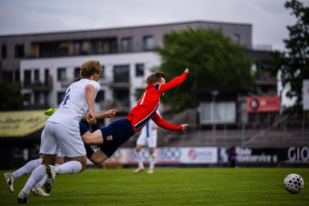 260608 Bo Asulv Hegland of Norway during the under-21 International Friendly, Länderspiel, Nationalmannschaft football match between Norway and Finland on June 8, 2026 in Moss. Photo: Marius Simensen BILDBYRAN COP 238 bbeng finland football fotball fotboll international friendly norge norway privatlandskamp soccer träningslandskamp U21, U 21 under 21 Copyright: MARIUSxSIMENSEN BB260608BB189