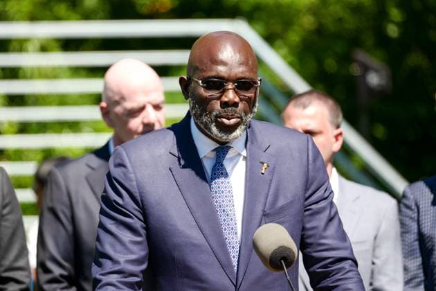 New York, NY- June 8: Governor Hochul and Mayor Mamdani make a World Cup FIFA announcement of a free watch party in Central Park for the FIFA World Cup, WM, Weltmeisterschaft, Fussball 2026 Final on Sunday, July 19. With FIFA President Gianni Infantino, George Weah on June 8, 20267 Credit: AdMedia FIFA 2026 press conference, PK, Pressekonferenz Copyright: xCamaraxPorterx