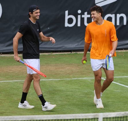 09.06.2026, Boss Open 2026, ATP, Tennis Herren Tour 250 Stuttgart, TTC Weissenhof, Tennis, im Bild: Taylor Fritz (USA) und Ben Shelton (USA)