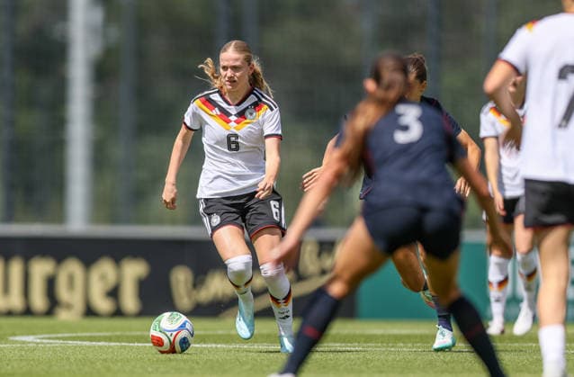 GER, Frankfurt, Deutschland U19 vs USA U19 Freundschaftsspiel, Fussball, DFB, Spielzeit 2025 2026, DFB-Campus, zweites Spiel im Bild: Marie Gmeineder (Deutschland U19 Frauen 6) DFB DFL REGULATIONS PROHIBIT ANY USE OF PHOTOGRAPHS AS IMAGE SEQUENCES AND OR QUASI-VIDEO, 09.06.2026 Copyright: HMBxMedia HendrikxHamelau
